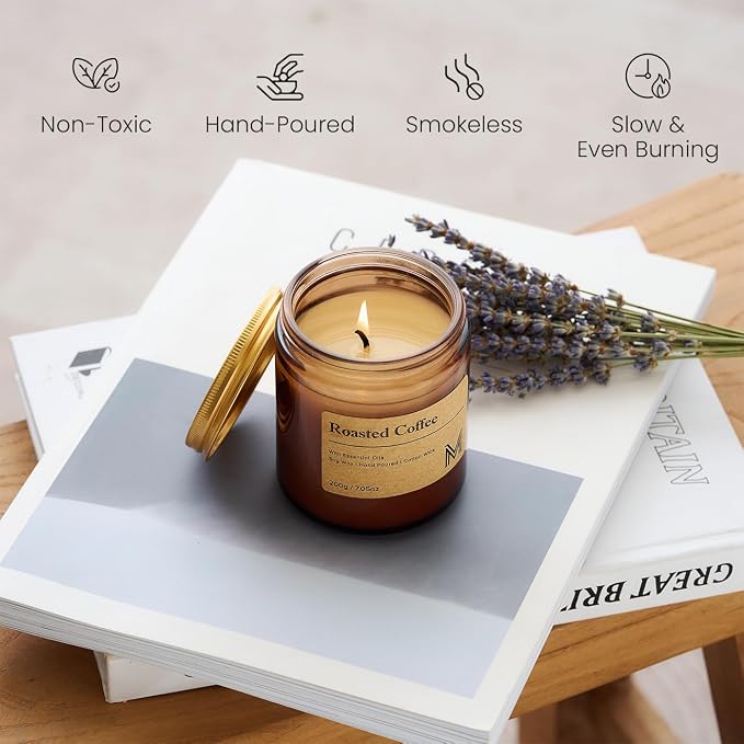 M&SENSE Roasted Coffee Scented Christmas Candle Gift, Aromatherapy Candle Set - Image 4