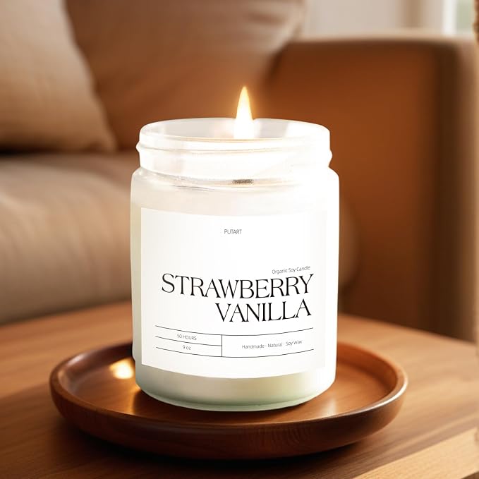 Strawberry Vanilla Highly Scented Candle - Image 5