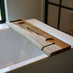 EcoDecors Eleganto 36" Live Edge Solid Teak Bath Caddy Tray - Image 8