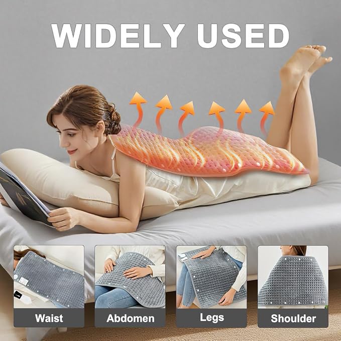 Extra Large Heating Pad, Relieves Back Pain, 6 Quick Heat Settings（86°F-149°F） - Image 3