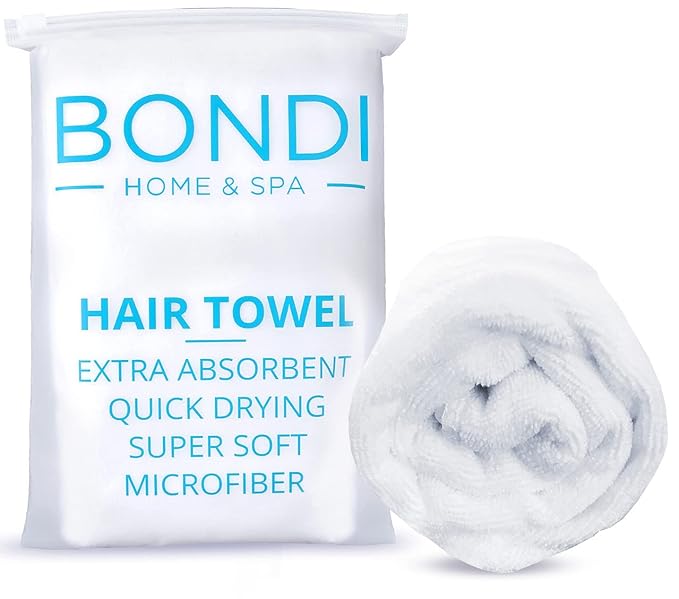 Bondi SPA Microfiber Hair Towel – Dries Hair 50% Faster – Anti-Frizz Towel by BondiHomeSpa