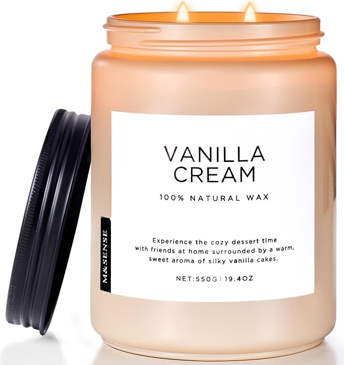 M&SENSE Large Vanilla Scented Candles by MSENSE