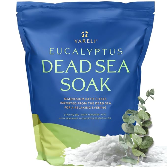 Yareli Magnesium Flakes, 5lb Eucalyptus, Dead Sea Bath and Foot Soak, by YareliBathandBeauty