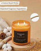 Pumpkin Pie Home Scented Candles, 13oz Organic Soy Wax, 76-Hour Clean Burning - Image 5