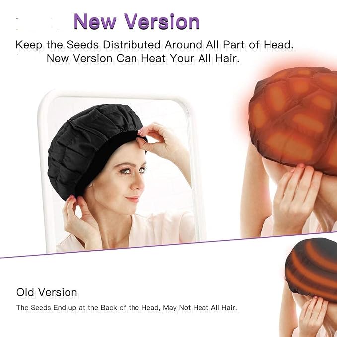 Deep Conditioning Heat Cap Cordless 100% Natural Cotton Flaxseed Seed Interior - Image 3