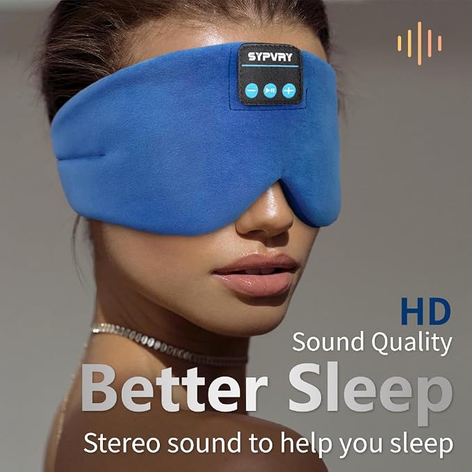 Sleep Mask Bluetooth 5.4 Headphones Soft Wireless Headband Eye Mask Blackout - Image 4