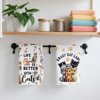 2PCS Cute Cat Kitchen Towels, Cat Themed Gifts Reusable Absorbent Waffle Weave - Image 4