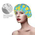 Yellow Rubber Ducks Shower Cap For Women Adjustable Double Waterproof Layers - Image 4