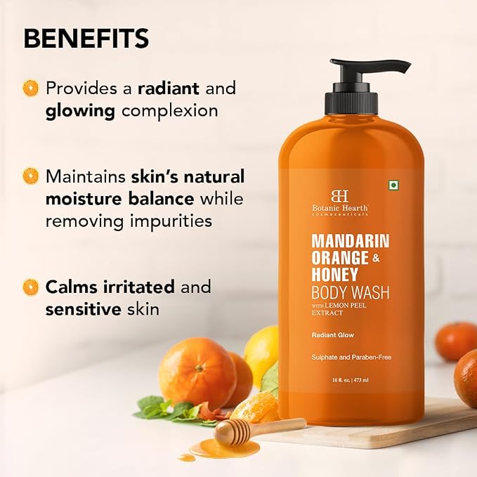 Botanic Hearth Mandarin Orange & Honey Body Wash – Refreshing Shower Gel - Image 8