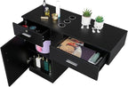 Wall Mount Styling Station for Hair Stylist, Wooden Hair Salon Station Storage - Image 8