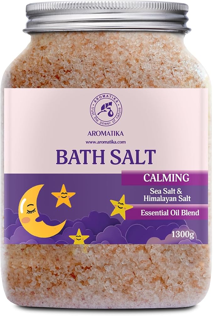 Calming Bath Salts 46 Oz - 1300g - w/Sandalwood & Lavender & Bergamot Essential by Aromatika