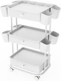 3 Tier Drawer Beauty Cart with 12 Movable Storage Organizer, Thickened ABS & by pouseayarMassageTable