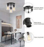 3-Light Industrial Farmhouse Black Matte Light Fixtures Ceiling Mount, - Image 5