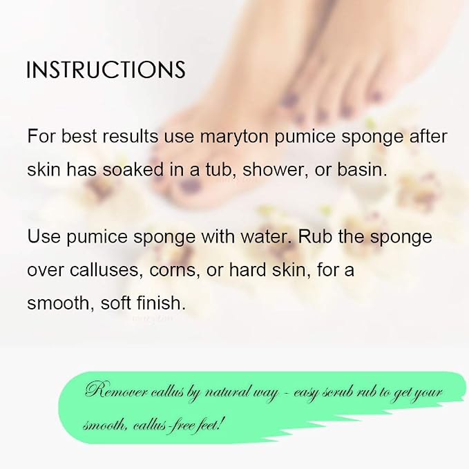 Maryton Pumice Sponge for Feet, Ultimate Pedicure Stone Callus Remover & Foot - Image 4