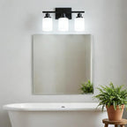Ascher Bathroom Light Fixtures, 3-Light Vanity Light Over Mirror, Modern Matte - Image 8