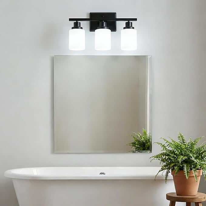 Ascher Bathroom Light Fixtures, 3-Light Vanity Light Over Mirror, Modern Matte - Image 8