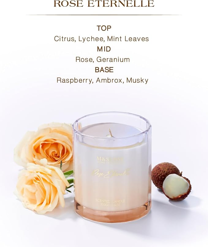 M&SENSE Rose Scented Candles for Home - Image 2