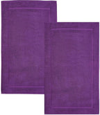 Hawmam Linen Purple Bath Mats, 21 x 34 inches, Banded Design, Highly Absorbent by HawmamLinen