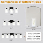 4-Light Bathroom Light Fixtures, Modern Vanity Lights, Living Room, E26 Base - Image 5
