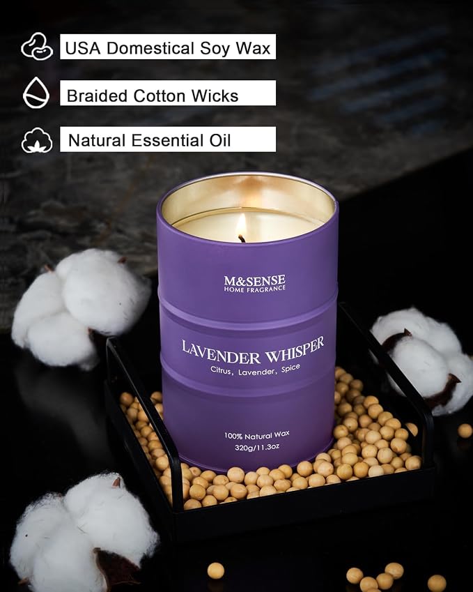 M&SENSE Lavender Scented Soy Candles - Image 4