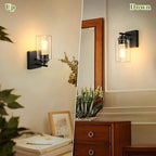 Set of 2 Wall Sconces for Bathroom, Modern Vanity Light Fixtures, Matte Black - Image 5
