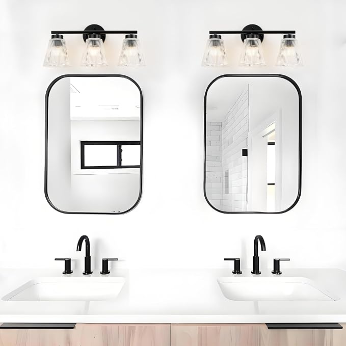 OCIOC Black Bathroom Vanity Lights, 3-Light Modern Bathroom Light Fixtures - Image 8