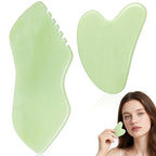 2PCS Jade Stone Gua Sha Set Face Massager Jade Facial Tools Body Lymphatic by airogym
