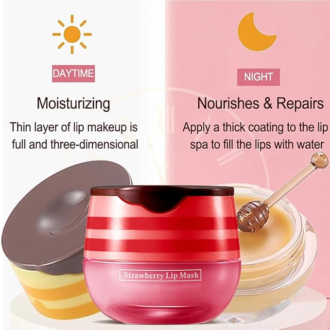 6 PCS Bee Lip Balm Honey Pot, Lip Mask Propolis Moisturizing, Prevention Dry - Image 4