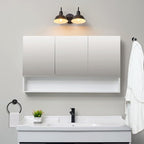 Globe Electric 63000004 3-Piece Bathroom Set, Matte Black, 15.5" 2-Light Vanity - Image 2