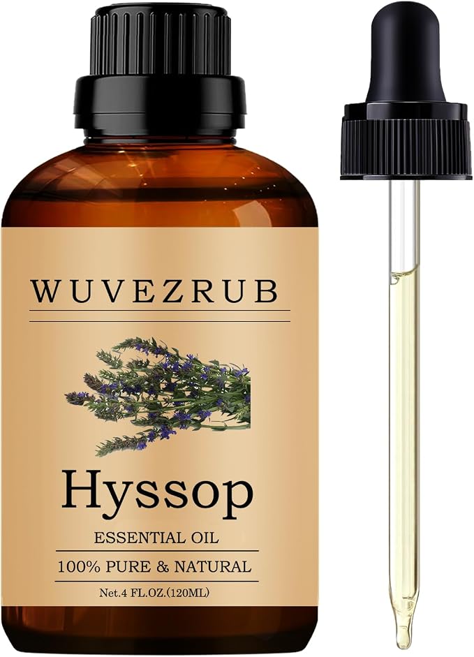 Hyssop Essential Oils, 120ML Pure and Natural Essential Oil by WUVEZRUB
