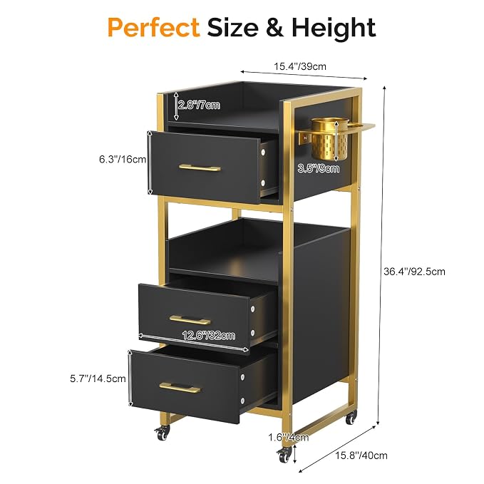 OmySalon Salon Trolley Cart, Hair Styling Station - Image 5