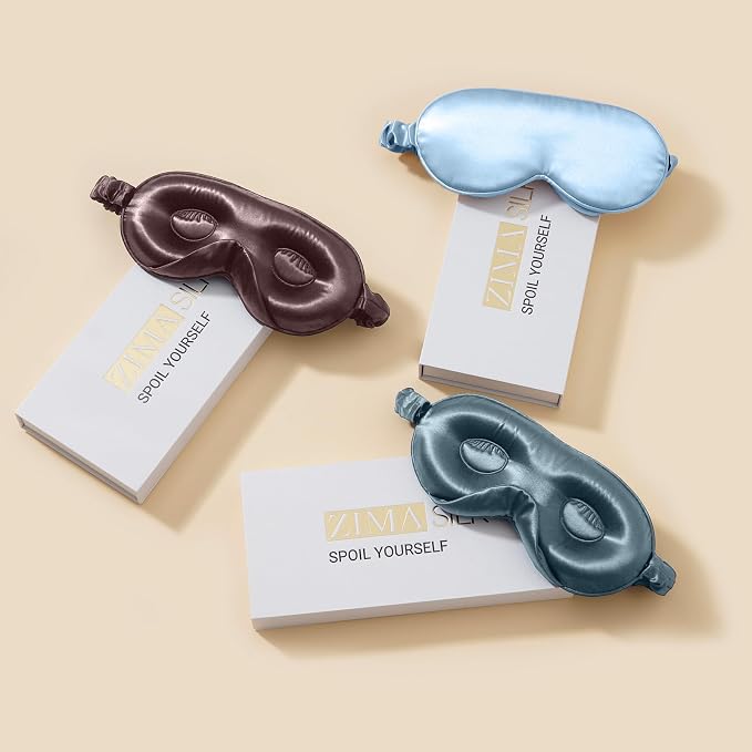 ZIMASILK Adjustable 22 Momme 100% Mulberry Silk Sleep Mask, Upgraded 3D - Image 9