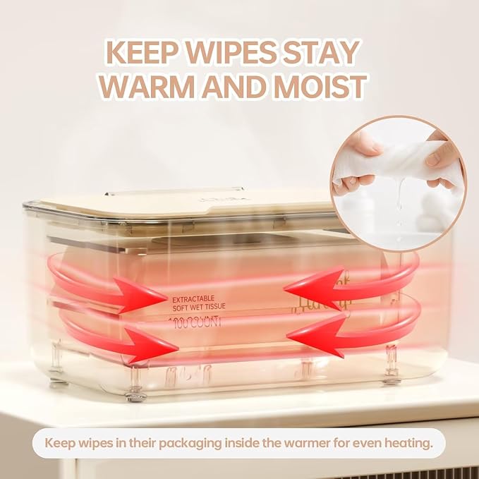 Chefhandy Baby Wipe Warmer & Wet Wipes Dispenser, 3-Mode Temperature Control - Image 7