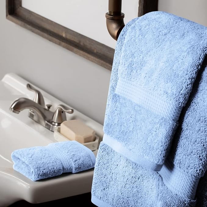 SUPERIOR Egyptian Cotton Pile 3 Piece Towel Set, Includes 1 Bath, 1 Hand - Image 7