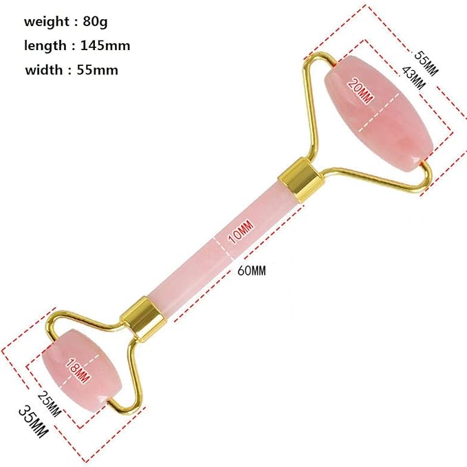 Nara Natural Crystal Face Double Head Massage Beauty Device Jade Roller - Image 2