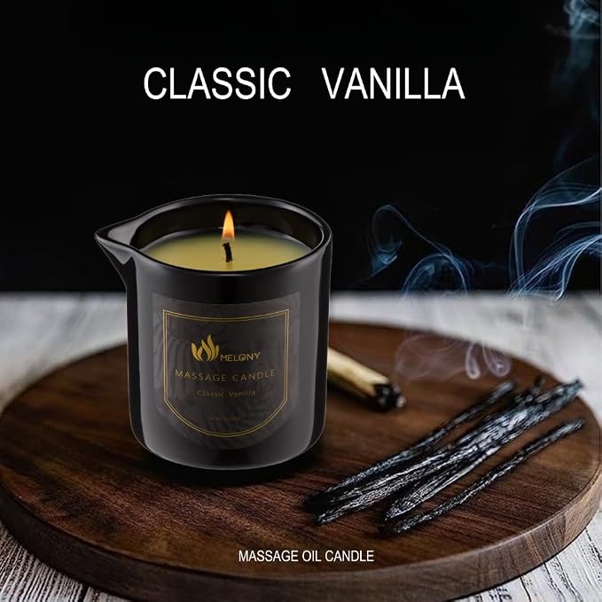 MELONY Massage Oil Candle for Pure Relaxation- 8.1 oz- Moisturizing Essential - Image 7