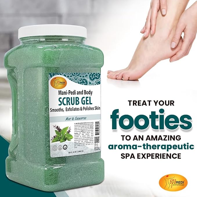 SPA REDI - Exfoliating Scrub Pumice Gel, Mint and Eucalyptus, 128 Oz - Manicure - Image 4