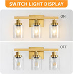 3 Light Gold Bathroom Light Fixtures, Bathroom Vanity Light Over Mirror - Image 3