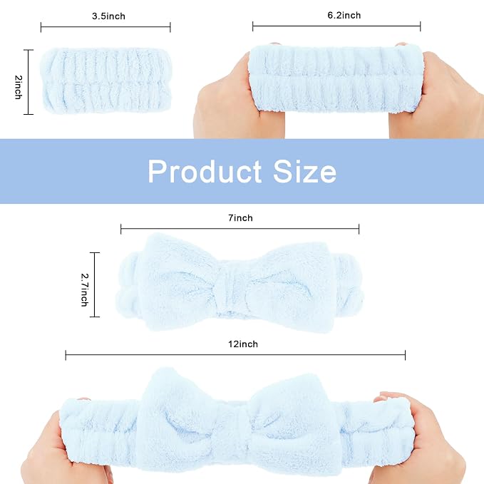 CIEHER 12 PCS Makeup Headband for Women Wrist Washband Scrunchies Cuffs for - Image 4