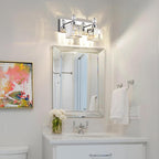 PRESDE Crystal 2 Light Bathroom Vanity Lights Chrom Bathroom Lights Fixtures - Image 3