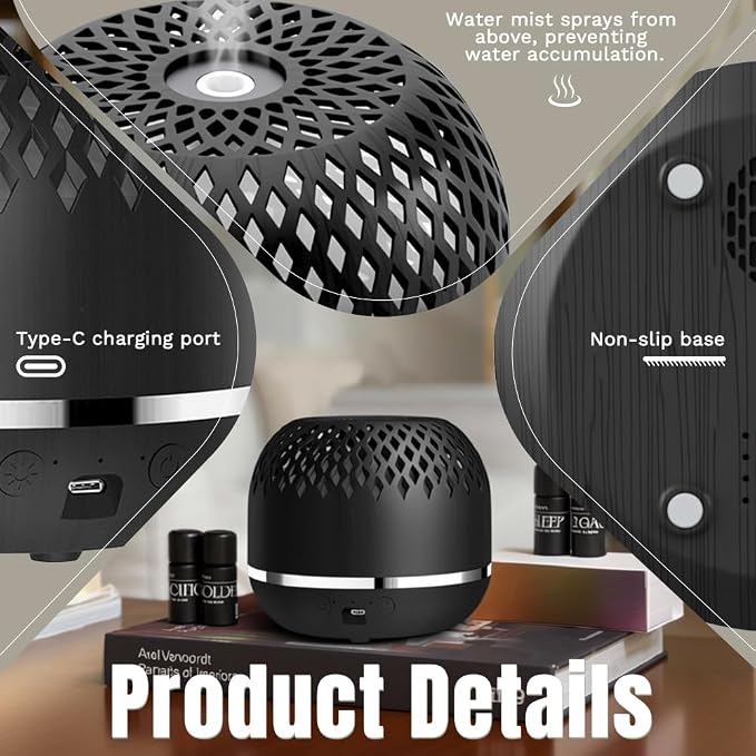 Essential Oil Diffuser 300ml for Home Bedroom, Aromatherapy Oil Diffuser - Image 4