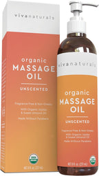 Viva Naturals Organic Massage Oil, 8 fl oz – Non-Greasy, Certified Organic by VivaNaturals