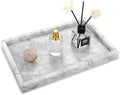 Marble Bathroom Vanity Tray, Natural Luxury Vanity Home Kitchen Bathroom Table by HESHIBI