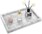 Marble Bathroom Vanity Tray, Natural Luxury Vanity Home Kitchen Bathroom Table by HESHIBI