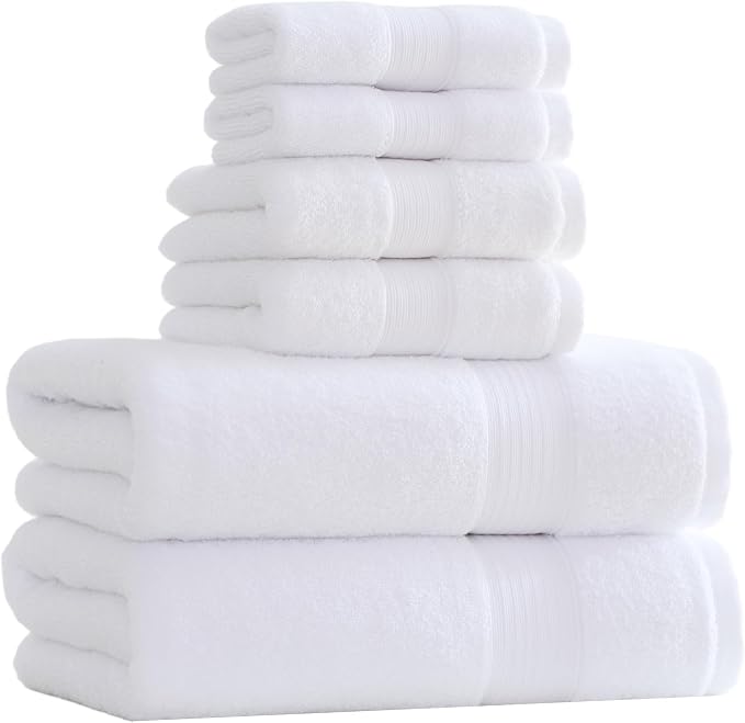 27x55 Bath Towels Set 100 Percent Cotton 650GSM Luxury Super Soft Absorbent by Akzpe