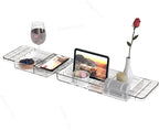 Expandable Bathtub Trays for Tub, Acrylic Bath Shelf Over Tub, - Image 9