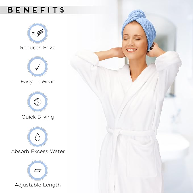 SimpleField 2 Pack Microfiber Hair Towel Wrap - Image 4