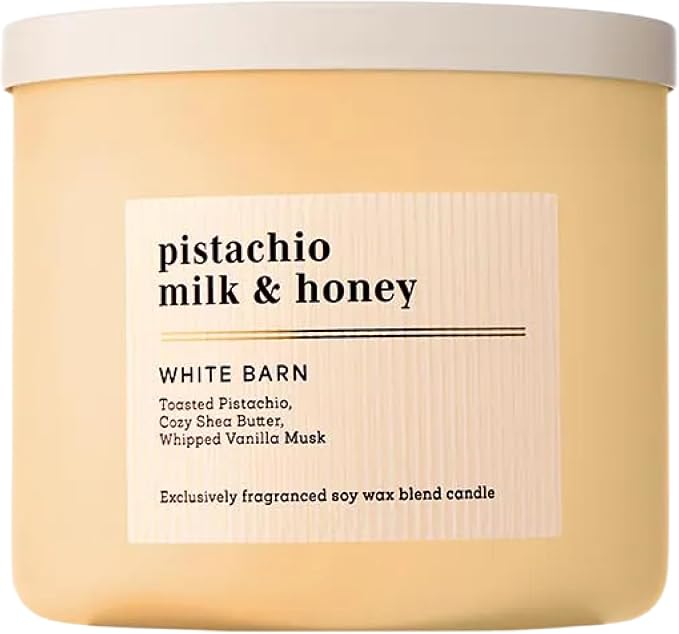 Bath & Body Works 3-Wick Candle, Pistachio Milk & Honey Candle, Strong Throw by BathBodyWorks