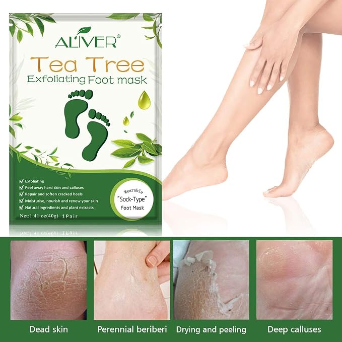 Foot Peel Mask 3 Pack， Exfoliator Peel Off Calluses Dead Skin Callus - Image 3