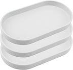 White Small Tray, 3 Pack Oval Tray by VCREATC-VCREATEFORCUSTOMER